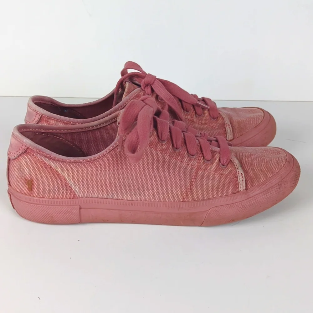 Frye Pink Canvas Low-Top Sneakers